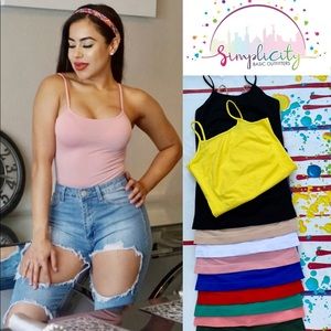 5 Pack Spaghetti Strap Lycra tops 1 Size 10 colors